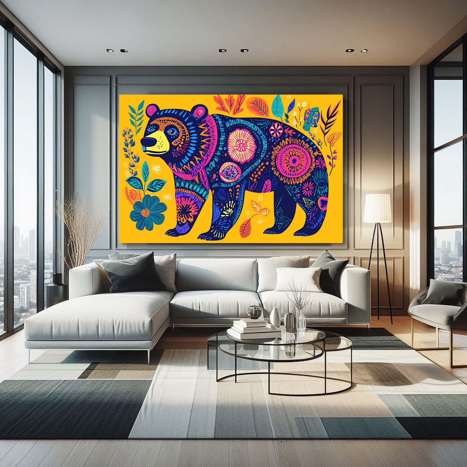 Bear Wall Art Yellow