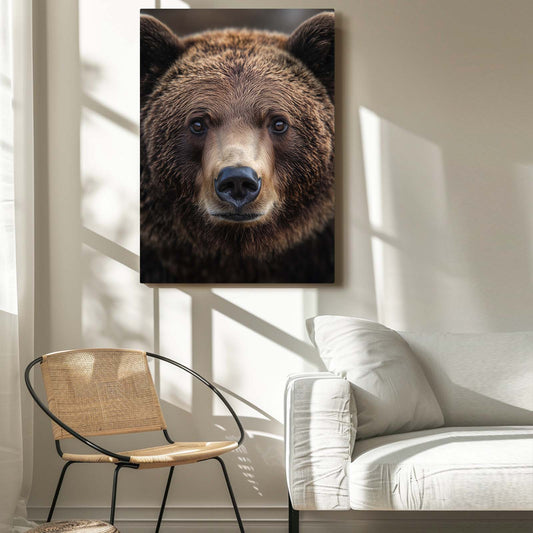 Bear Wall Art — photography canvas print in brown tones, view 3