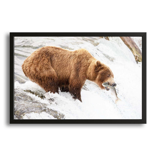 Bear Water Fall Wall Art — contemporary canvas print in orange tones, view 3