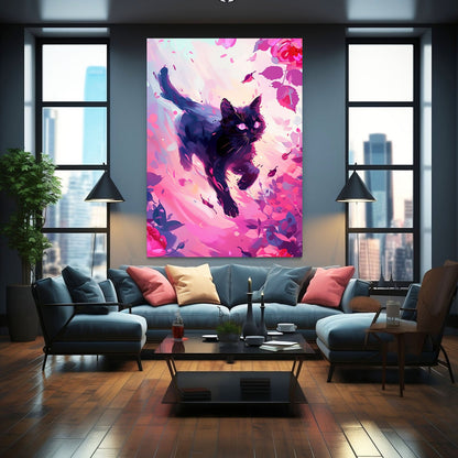 Pink Wall Art Cat
