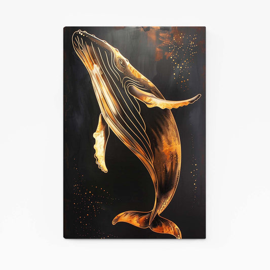 Beautiful Golden Whale Art