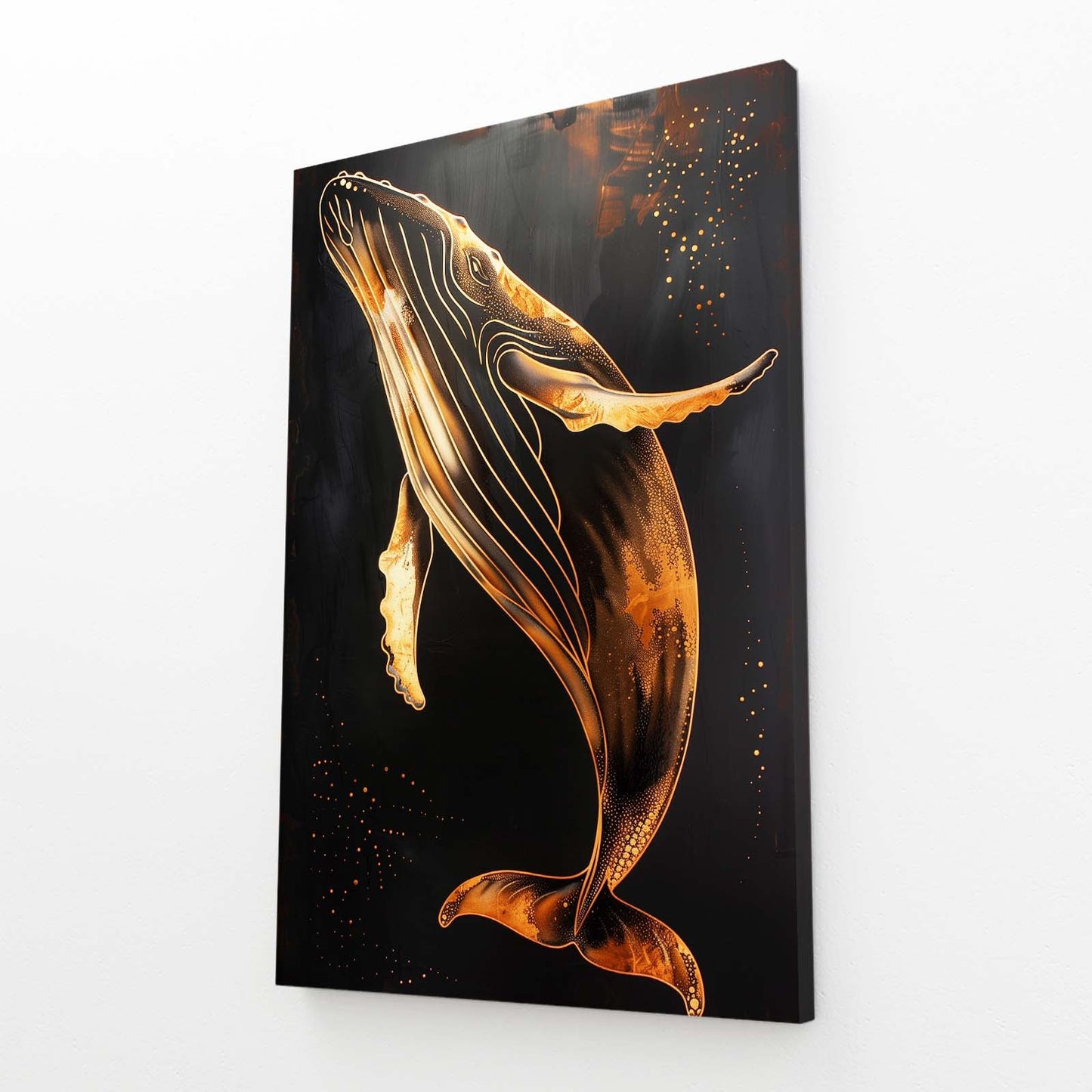 Beautiful Golden Whale Art