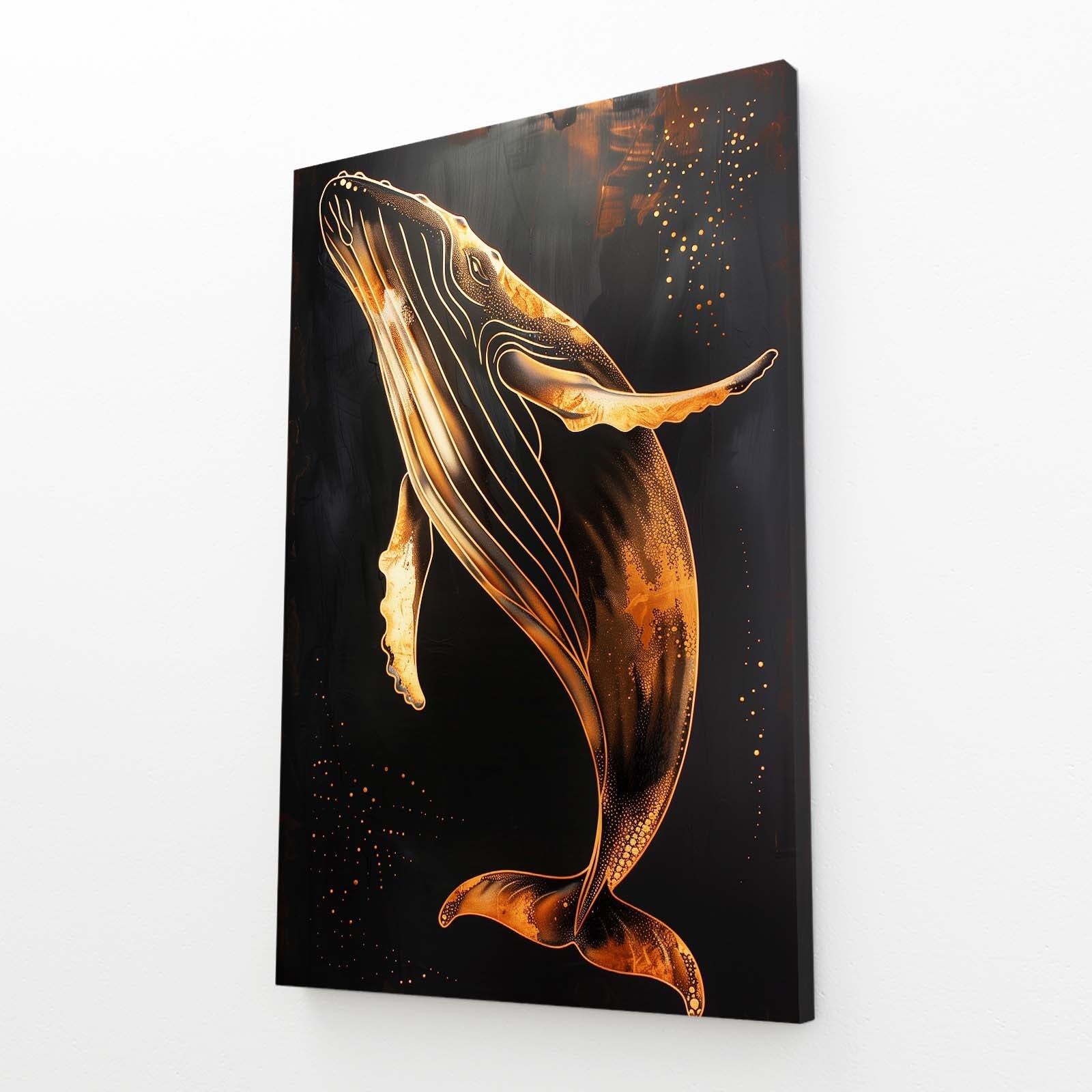 Beautiful Golden Whale Art