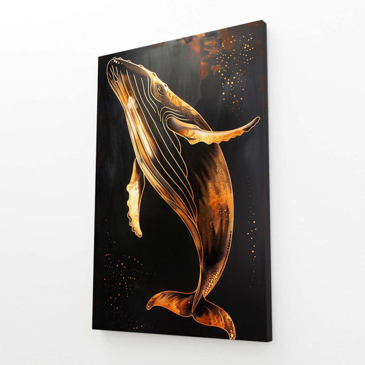 Beautiful Golden Whale Art