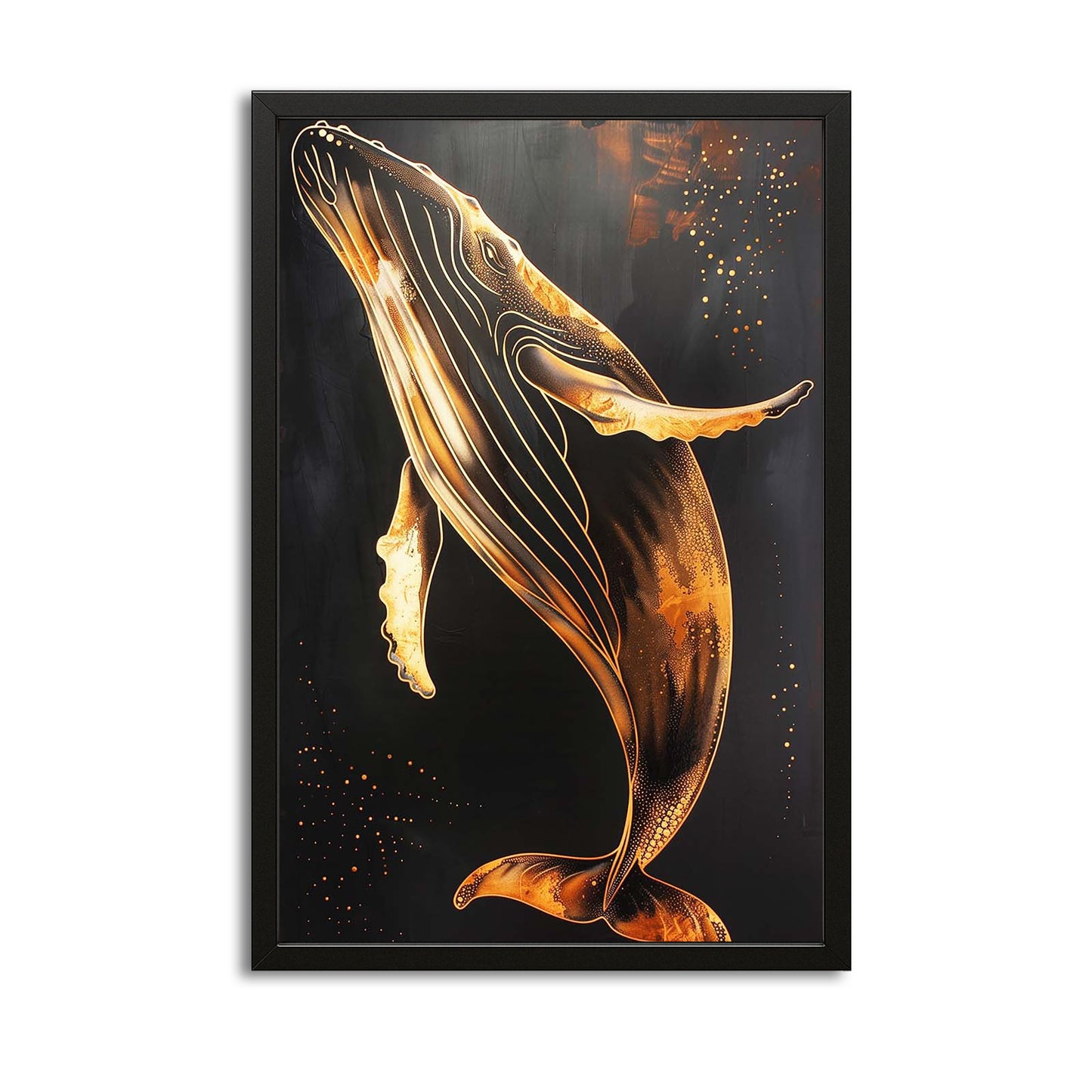 Beautiful Golden Whale Art