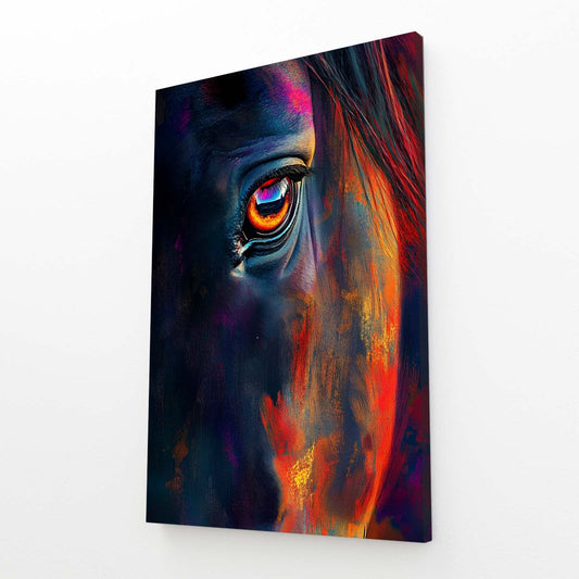 Beautiful Horse Wall Art – angled canvas view on white background