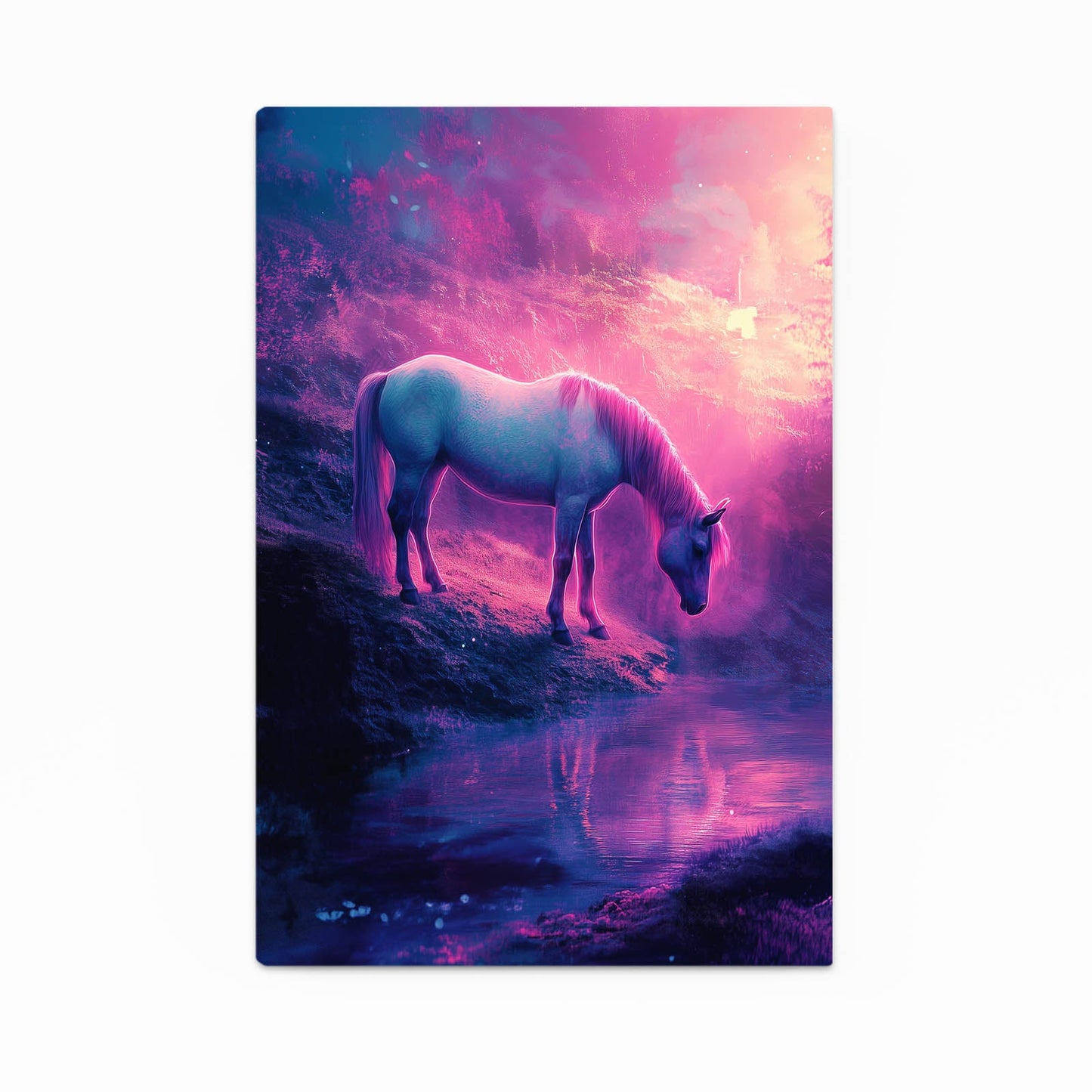Bedroom Horse Art – angled canvas view on white background