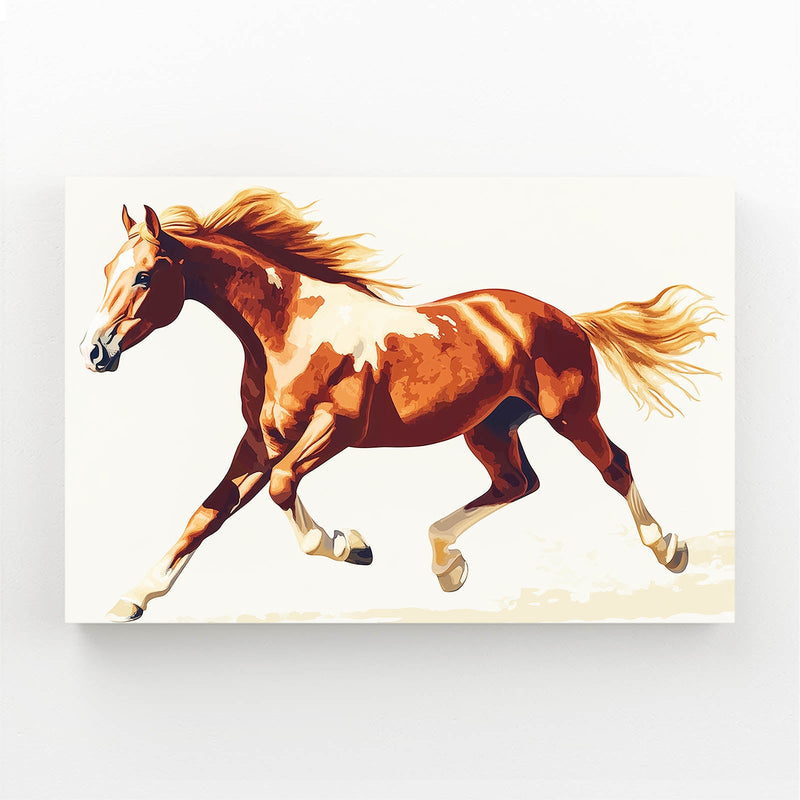 Bedroom Horse Wall Art – angled canvas view on white background