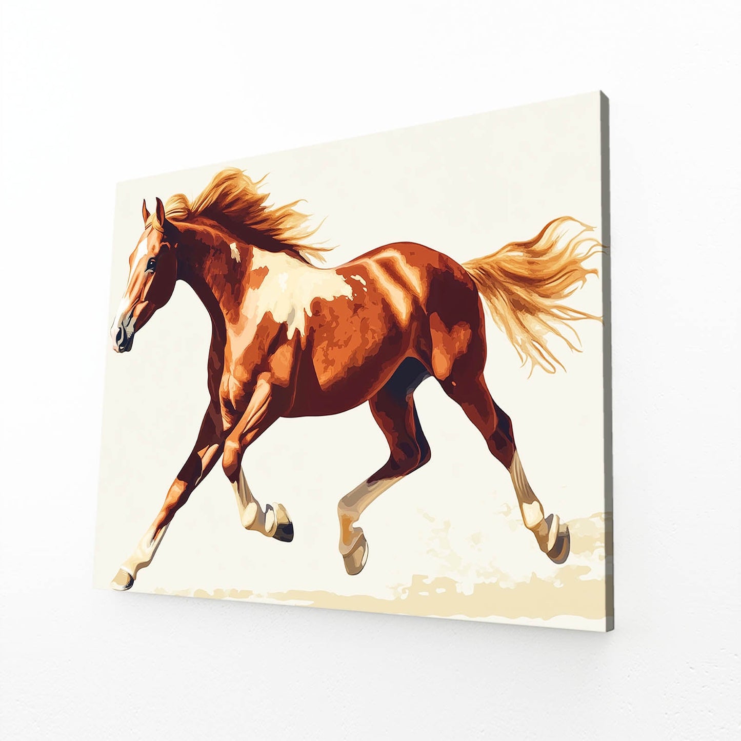Bedroom Horse Wall Art – angled canvas view on white background
