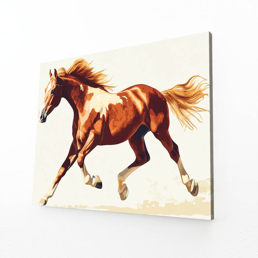 Bedroom Horse Wall Art – angled canvas view on white background