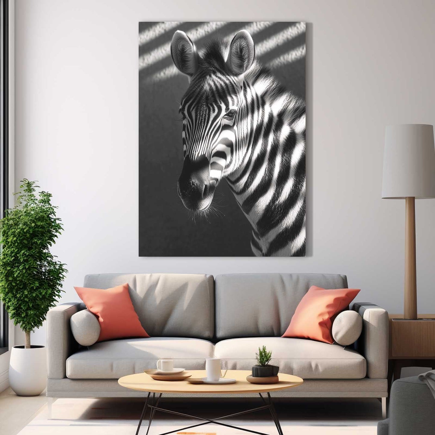 Bedroom Zebra Canvas – styled in a furnished interior