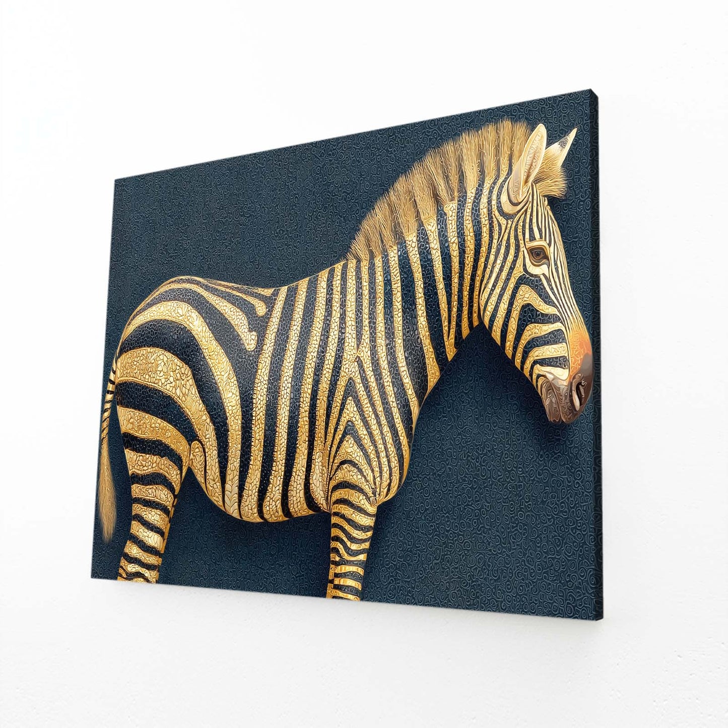 Bedroom Zebra Prints – angled canvas view on white background