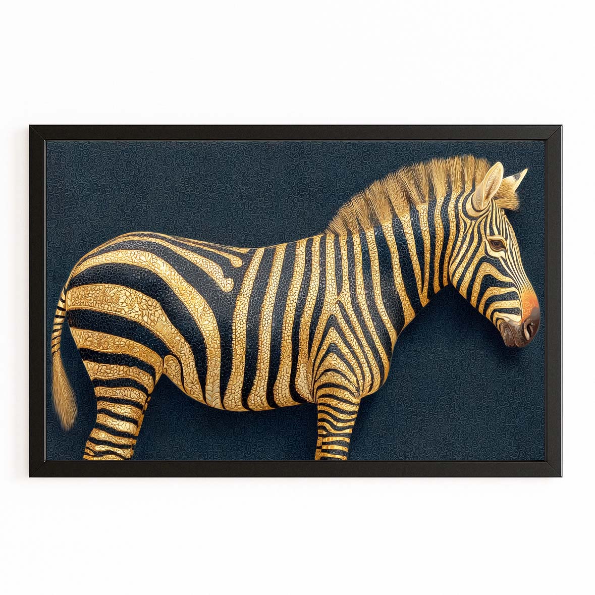 Bedroom Zebra Prints – with Premium Black frame on white background