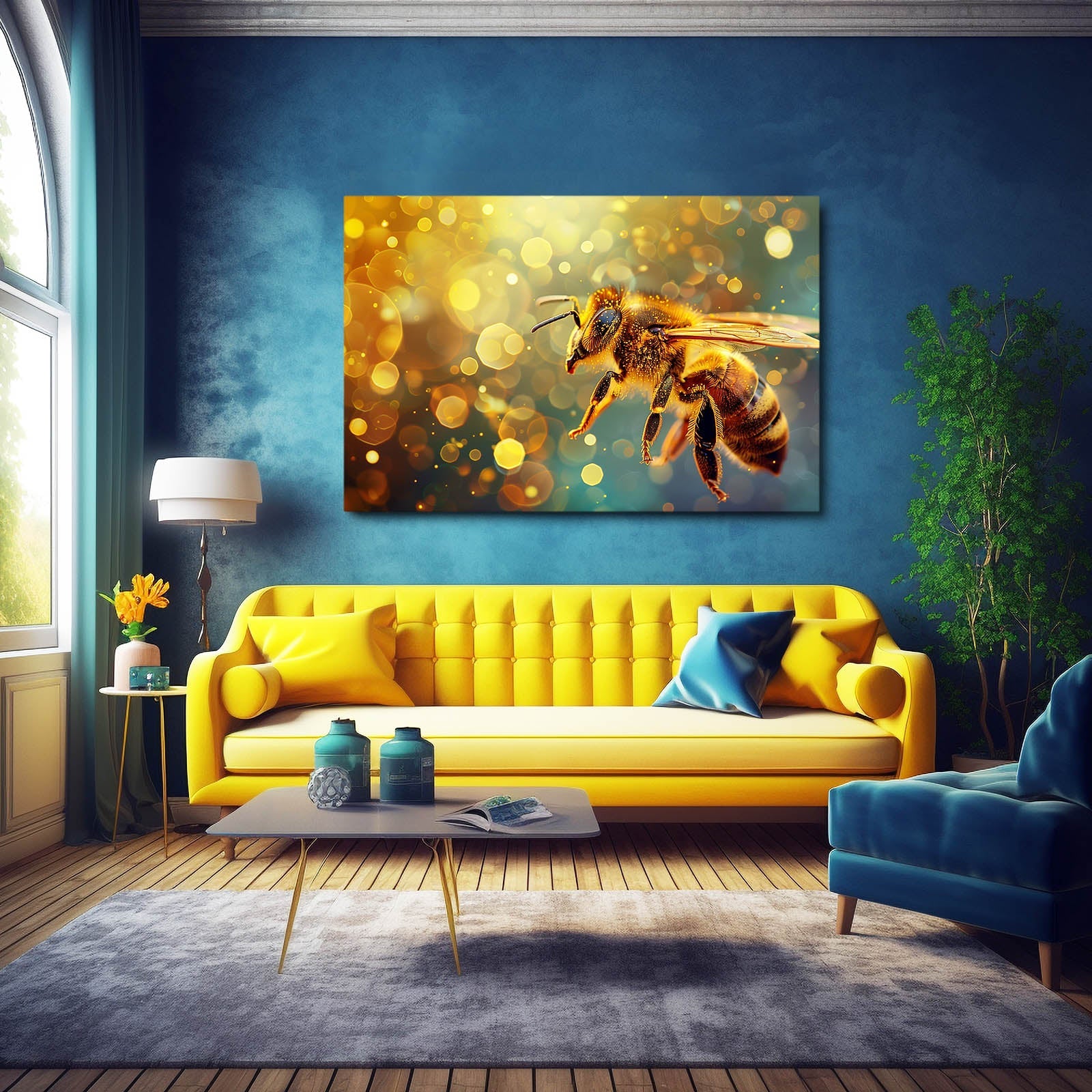 Bee In Golden Aura Art