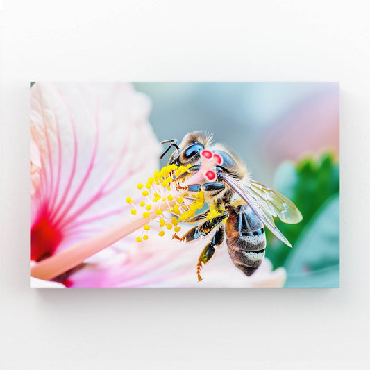 Bee On Hibiscus Art