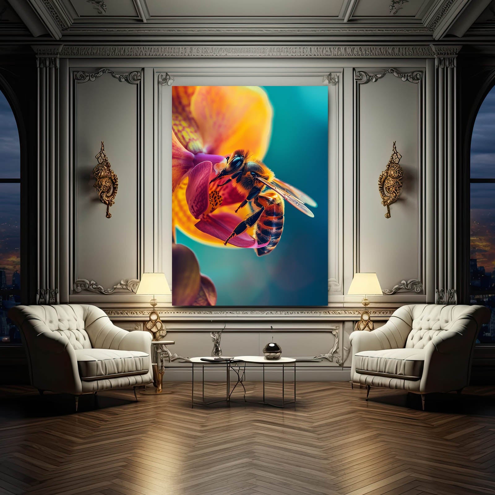 Bee On Orchid Art