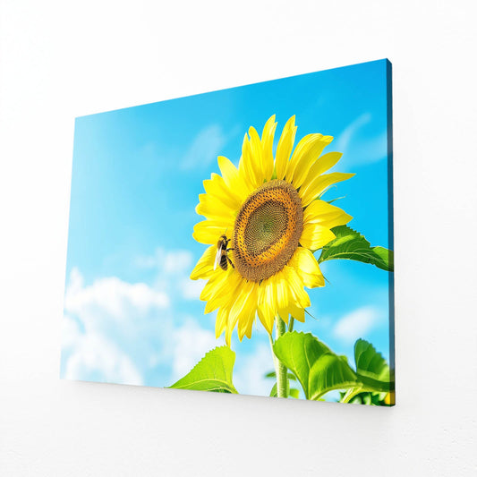 Bee On Sunflower Art