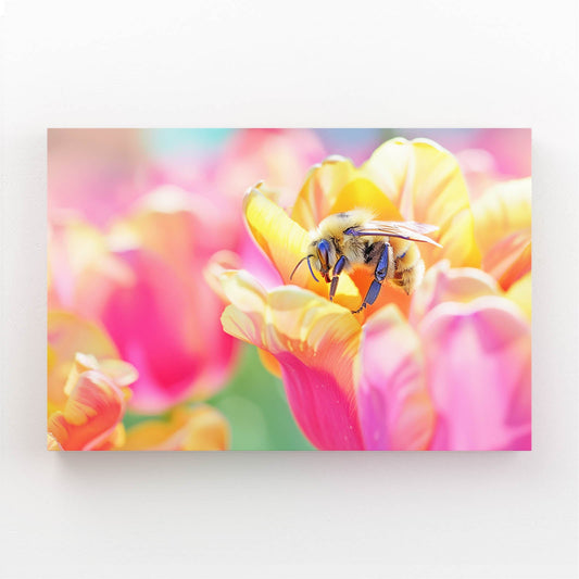 Bee On Tulip Art