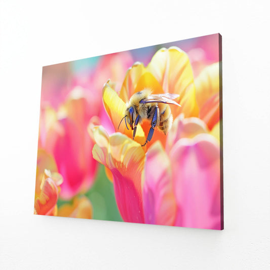 Bee On Tulip Art