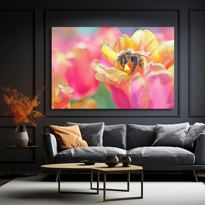 Bee On Tulip Art