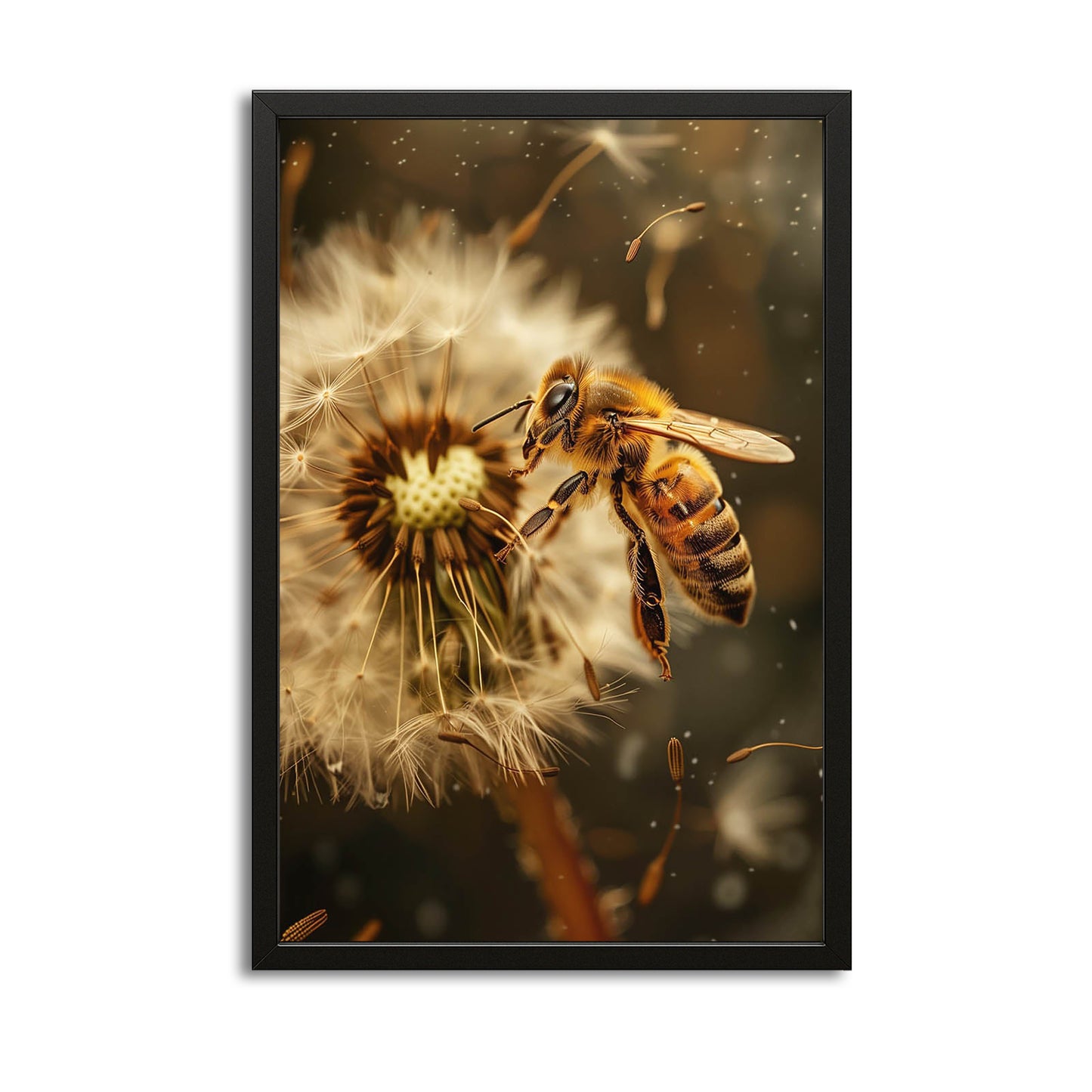 Bee With Dandelion Seeds Art