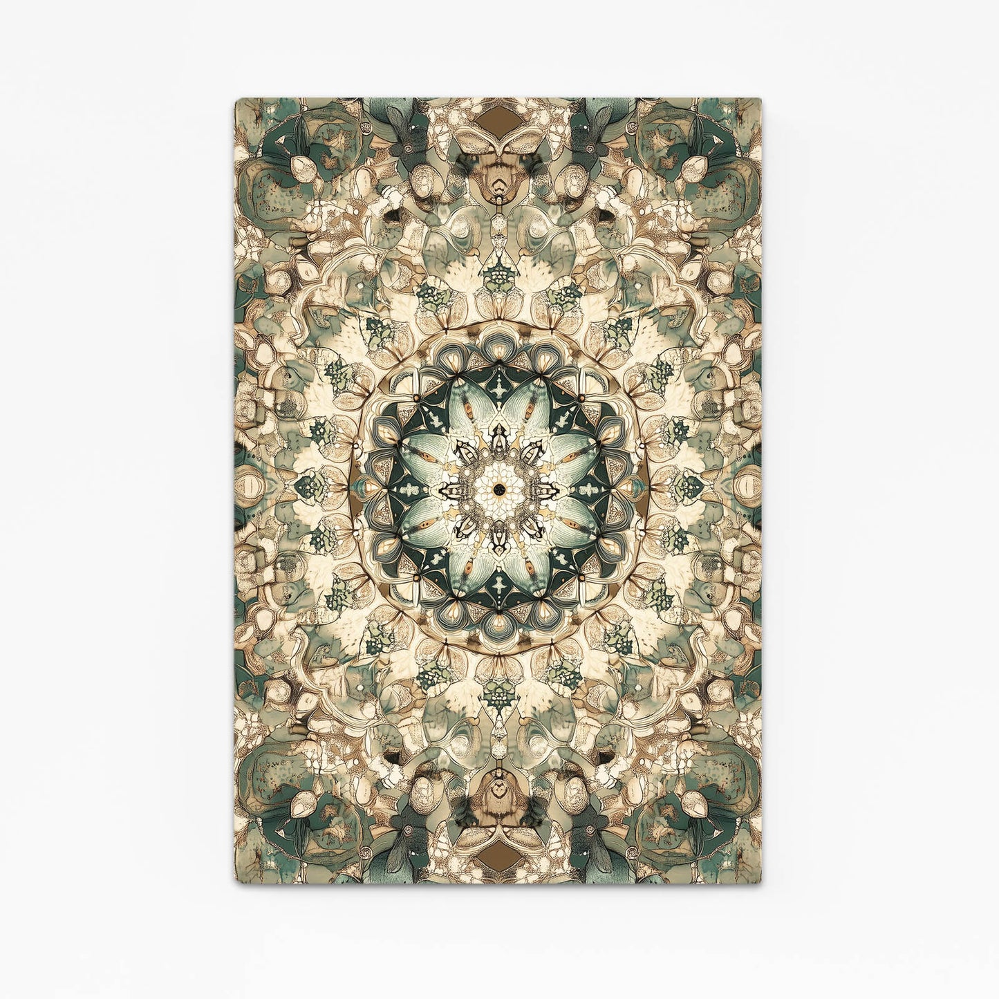 Beige Kaleidoscope Mandala Cactus Wall Decor – beige kaleidoscope mandala cactus canvas print