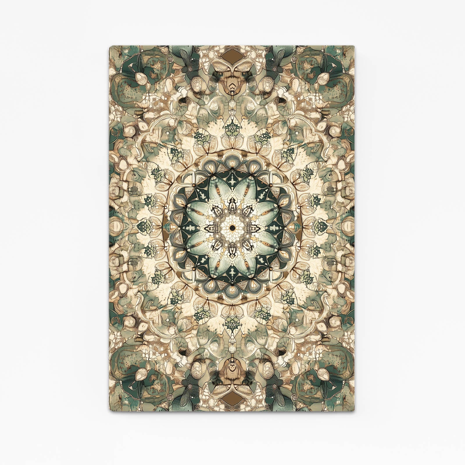 Beige Kaleidoscope Mandala Cactus Wall Decor – beige kaleidoscope mandala cactus canvas print