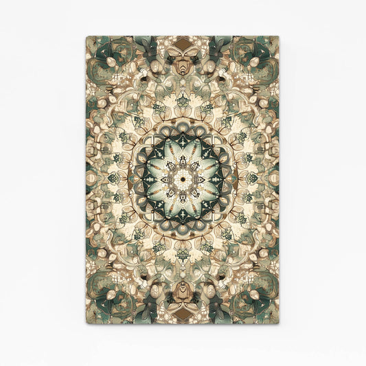 Beige Kaleidoscope Mandala Cactus Wall Decor – beige kaleidoscope mandala cactus canvas print