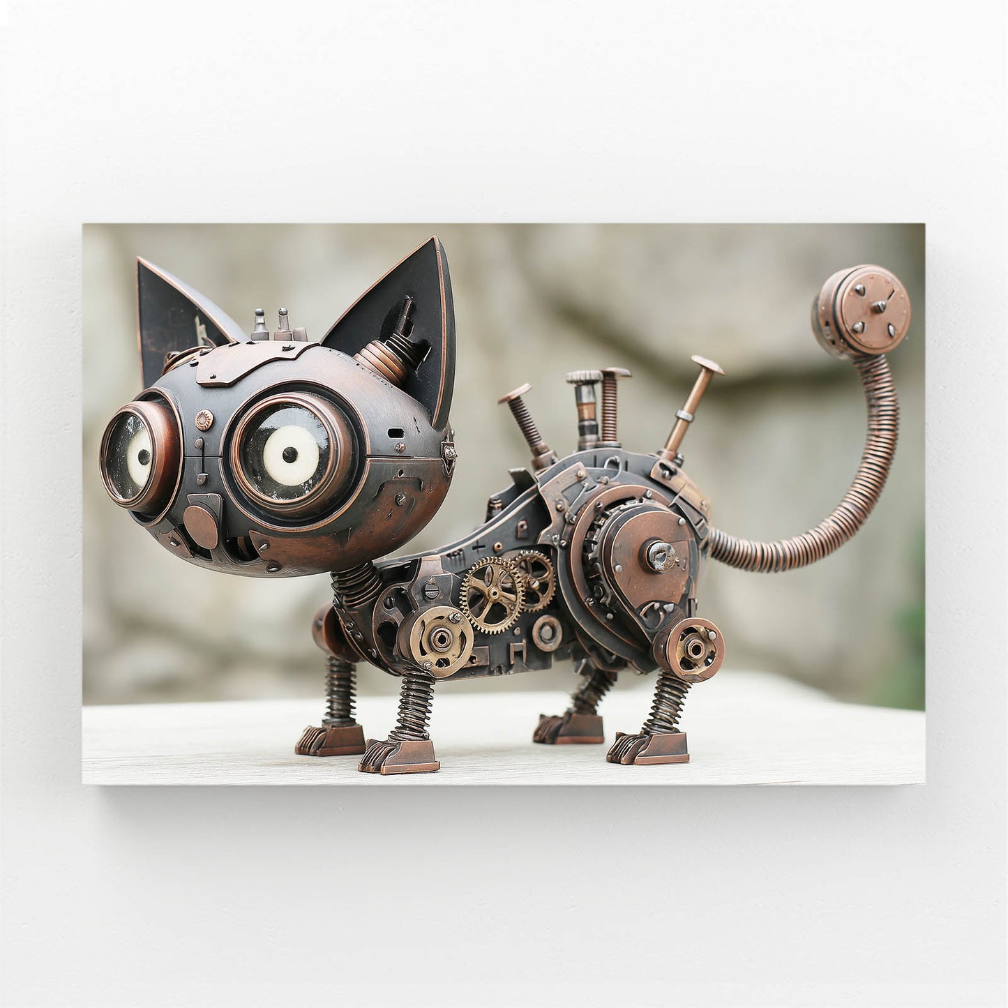 Big-Eye Clockwork Cat Steampunk Canvas Art – big-eye clockwork cat steampunk canvas print