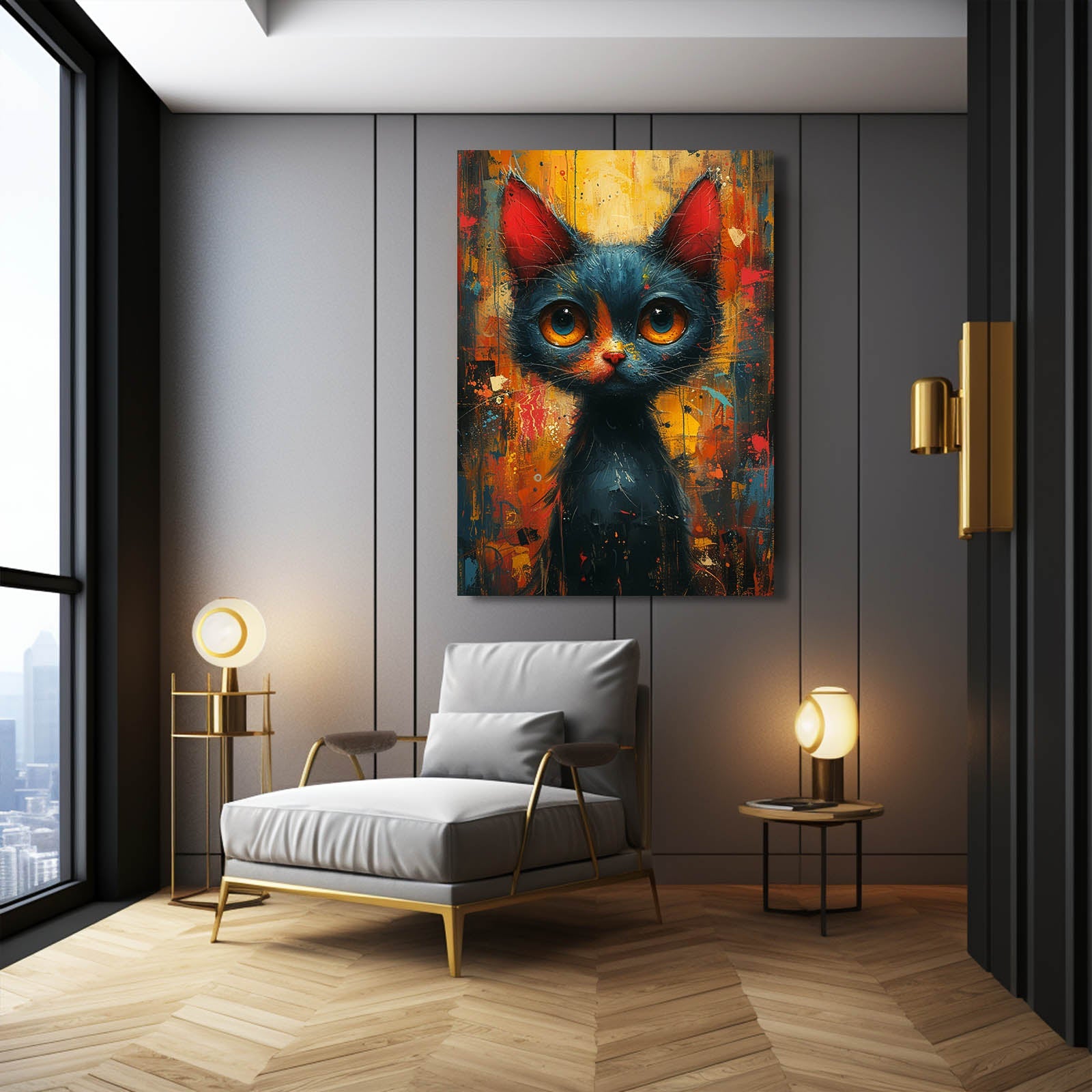 Big Eyes Cat Wall Art
