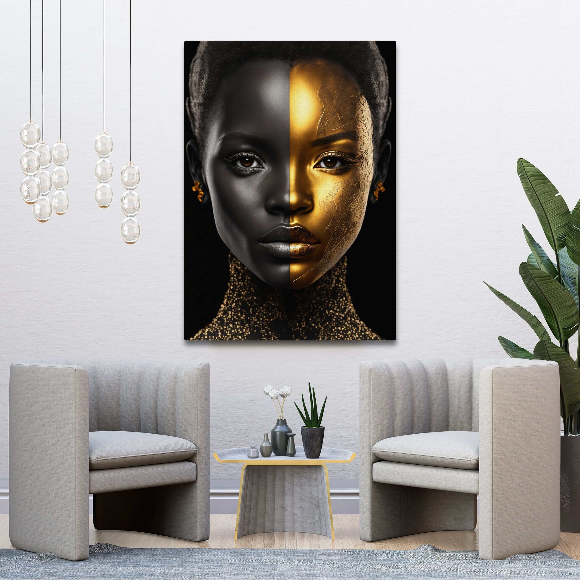 Black and Gold African Wall Art