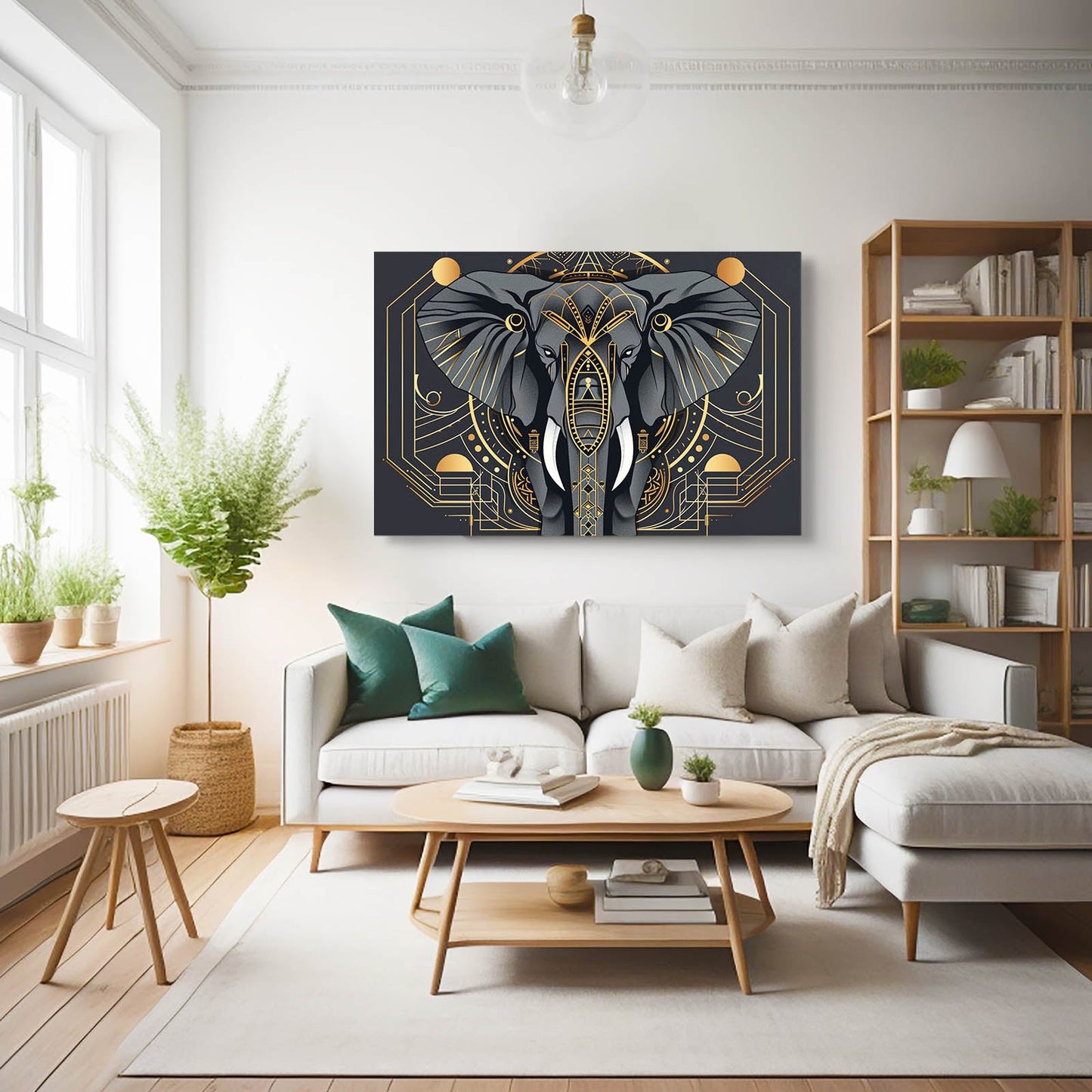 Black And Gold Elephant Wall Art