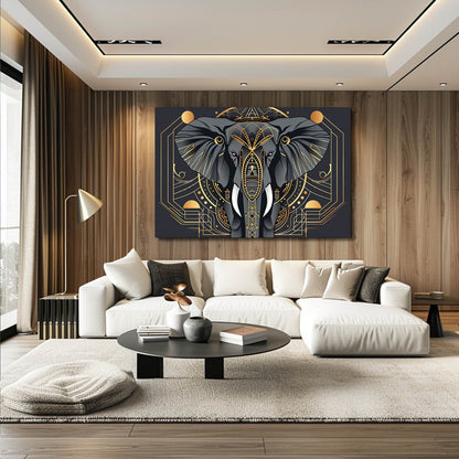 Black And Gold Elephant Wall Art