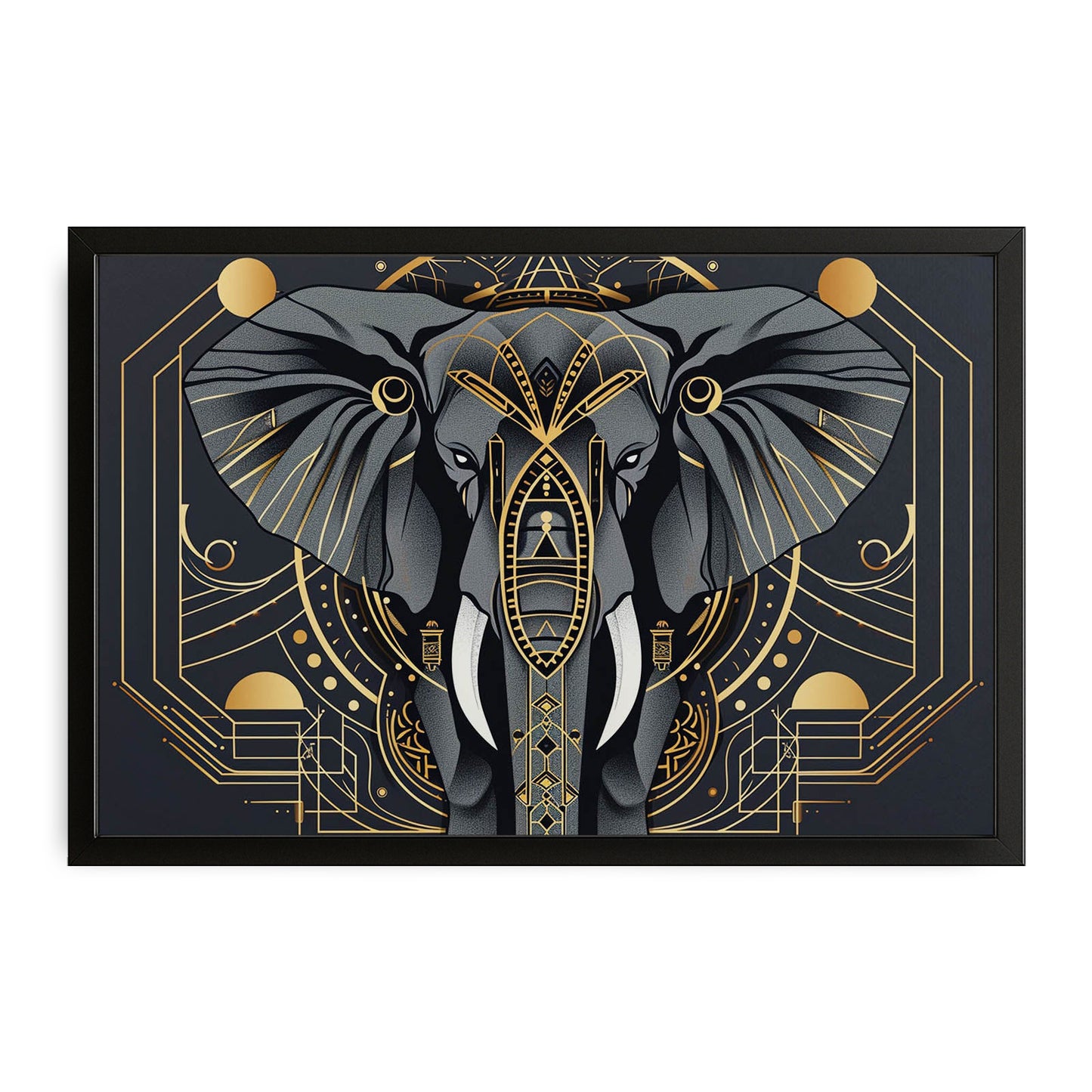 Black And Gold Elephant Wall Art