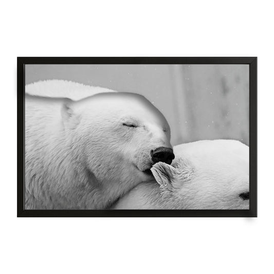 Black And White Bear Art – canvas print on white background