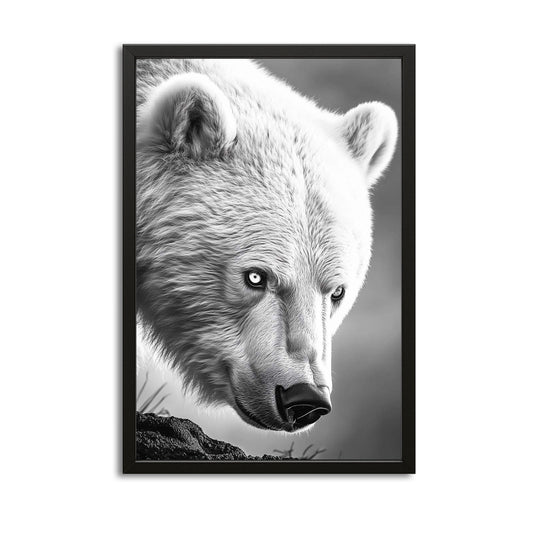 Black And White Bear Wall Art – canvas print on white background