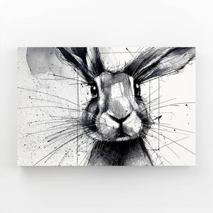 Black And White Bunny Art