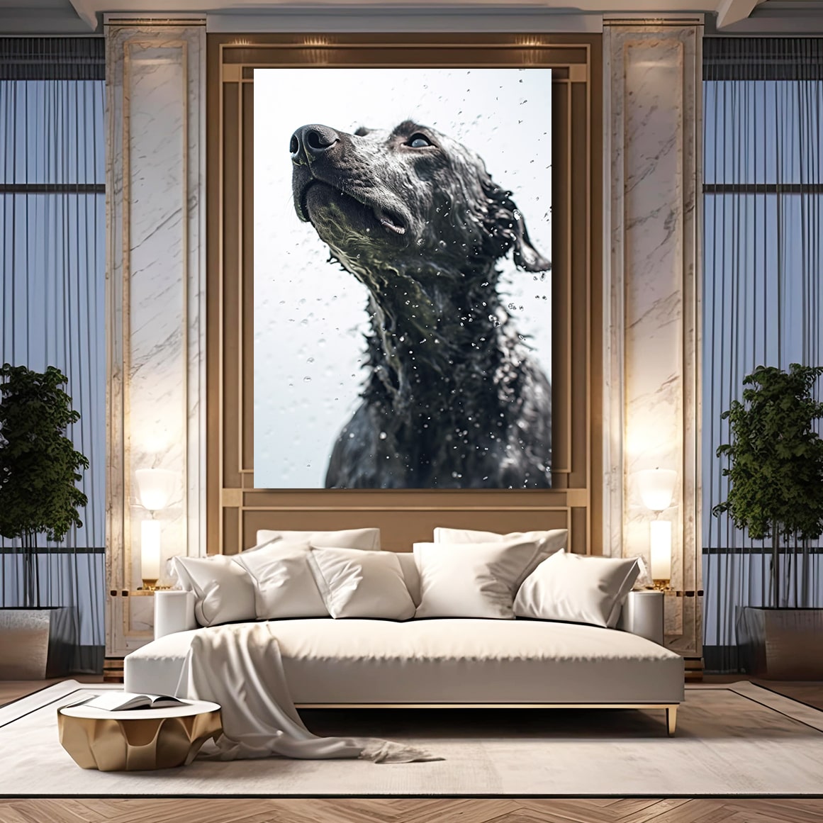 Black And White Dog Art Work