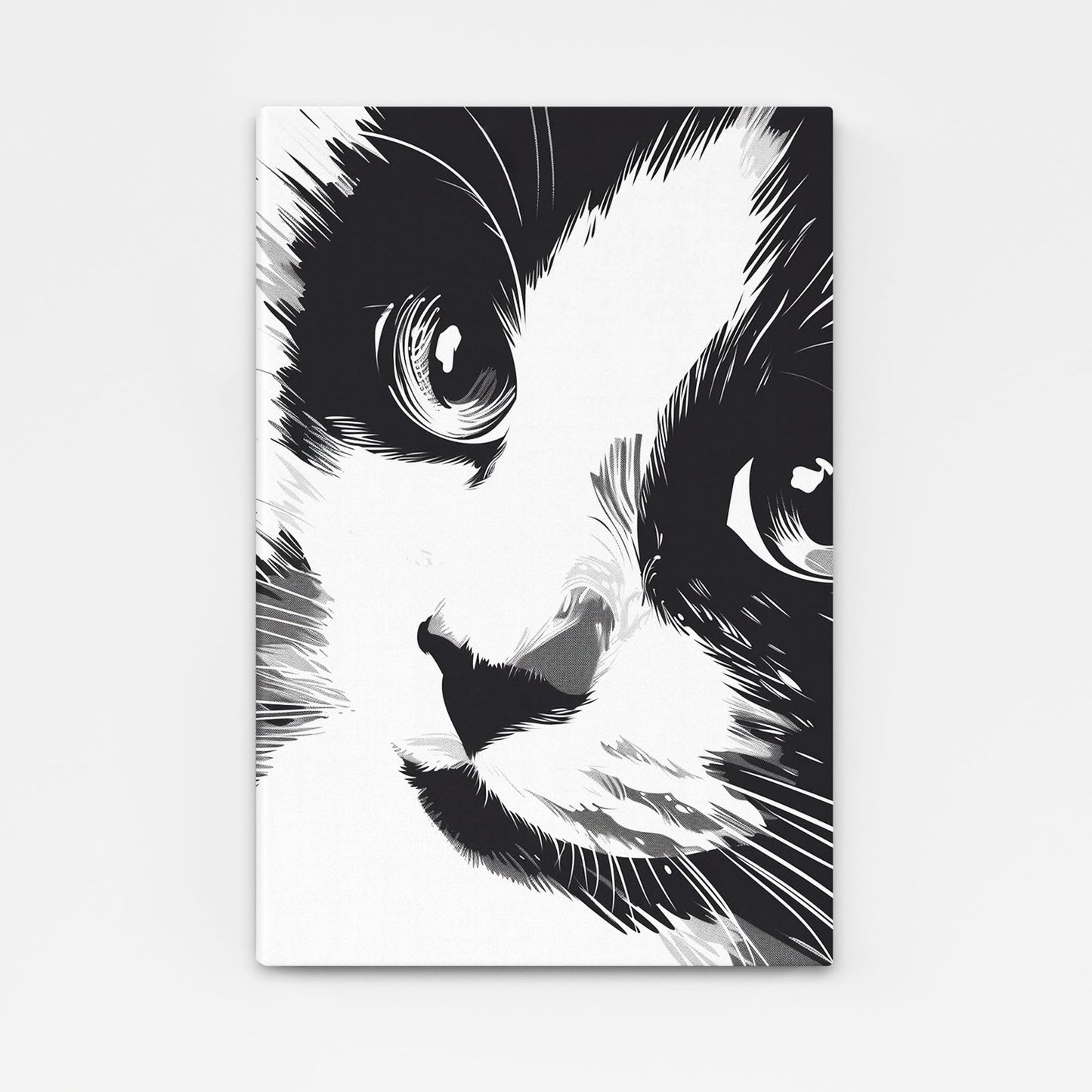 Black And White Draw Cat Art