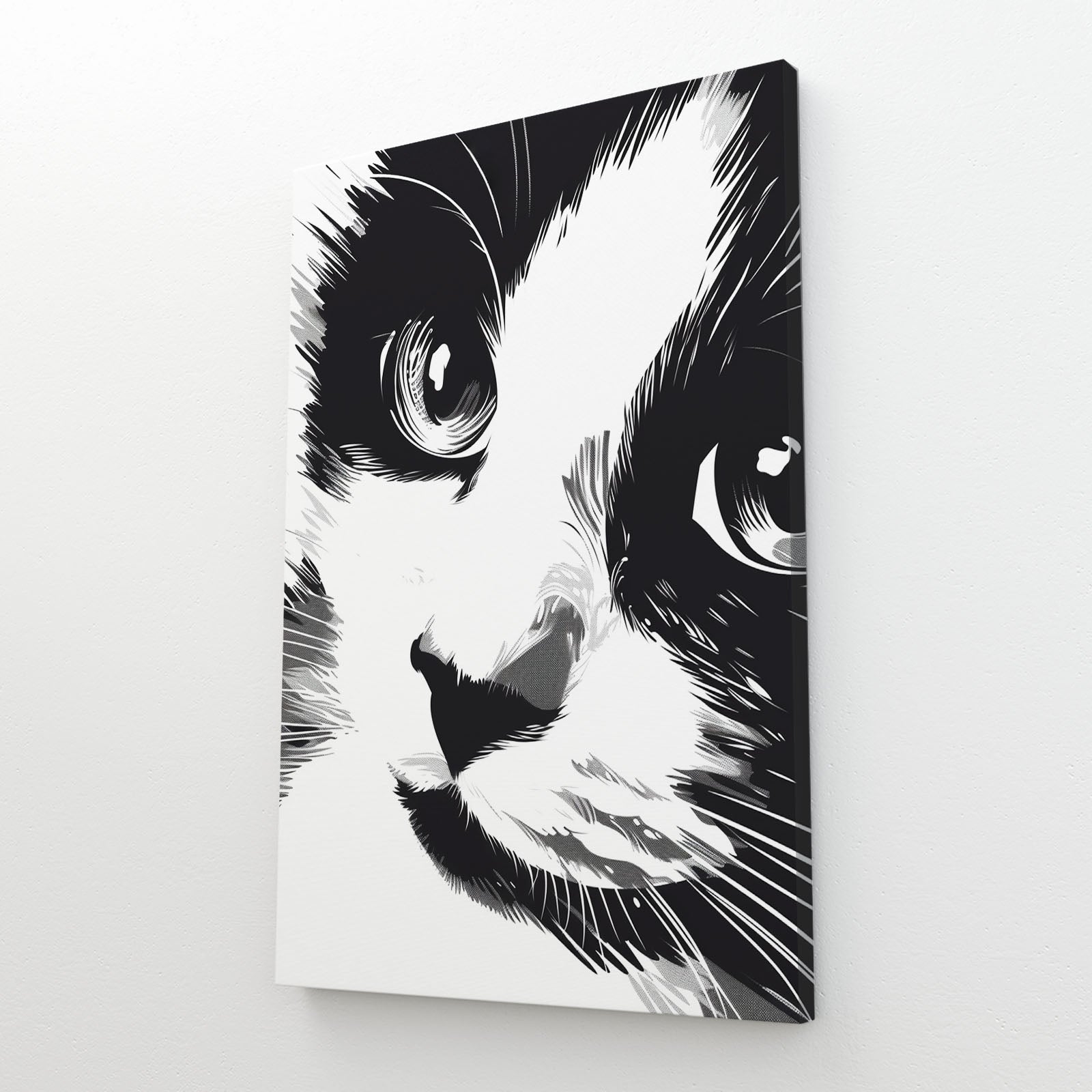Black And White Draw Cat Art