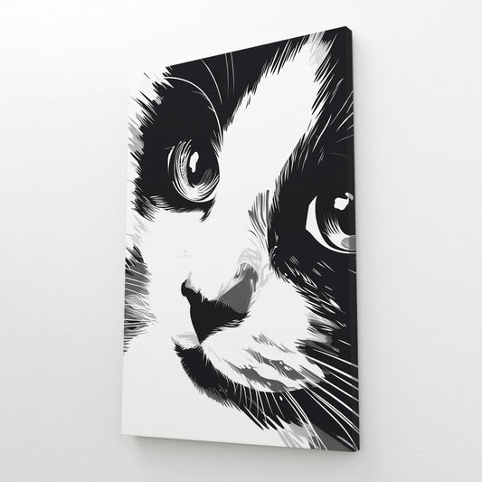 Black And White Draw Cat Art