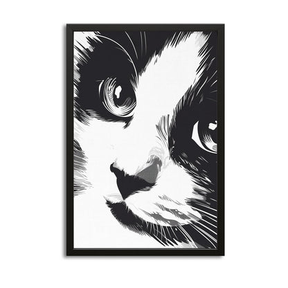 Black And White Draw Cat Art
