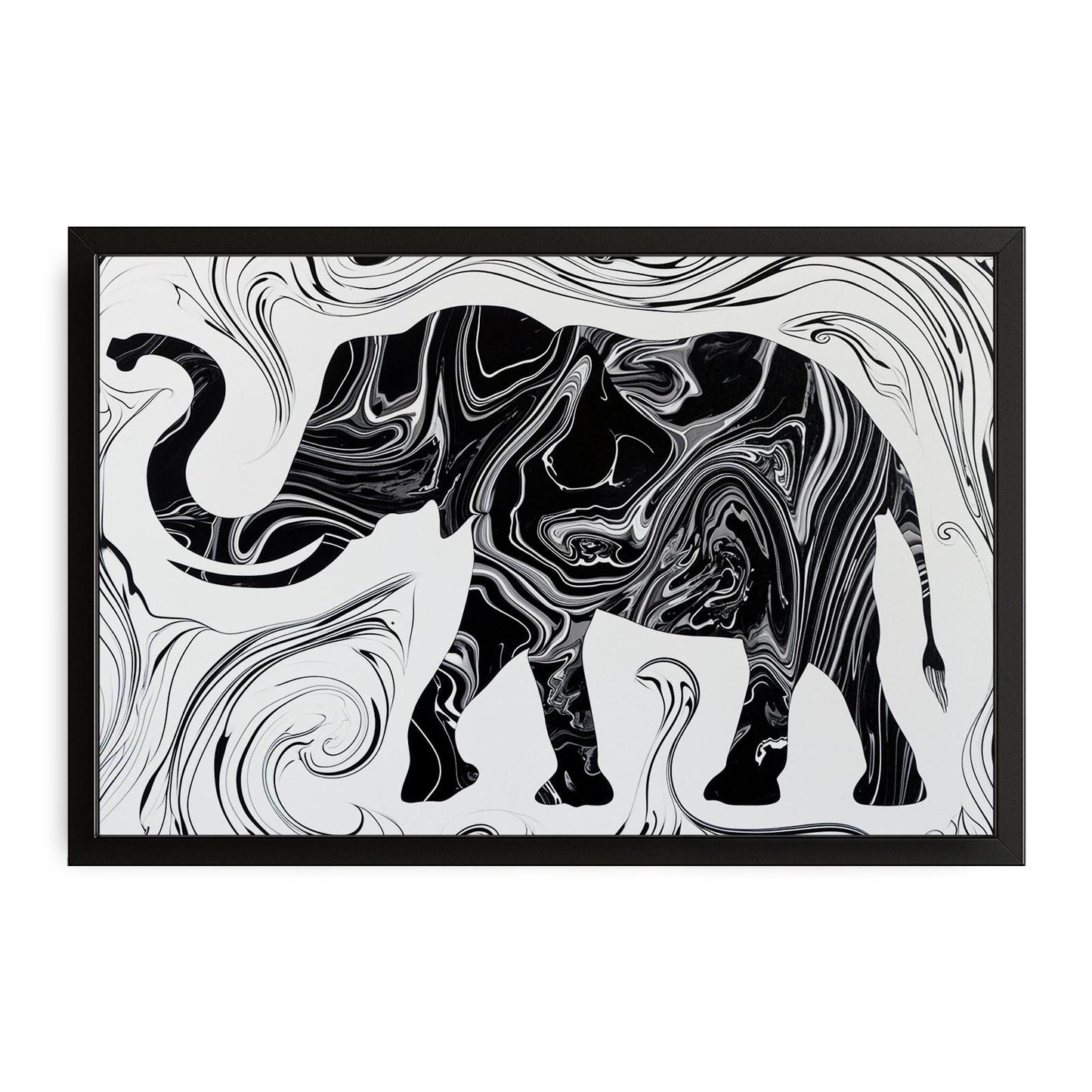 Black And White Elephant Art