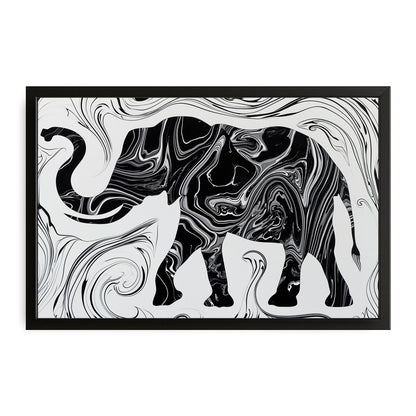 Black And White Elephant Art