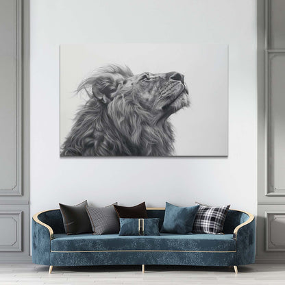 Black And White Lion Canvas Art
