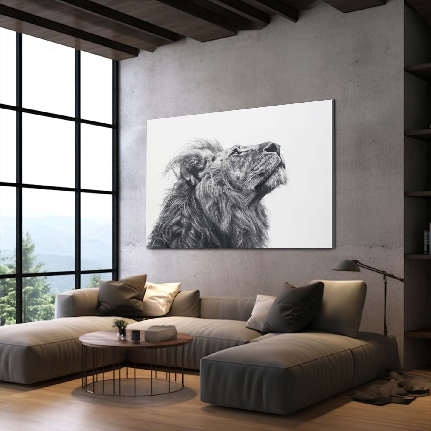 Black And White Lion Canvas Art