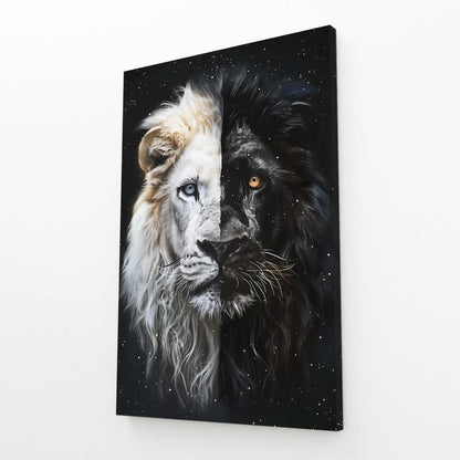 Black And White Lion Canvas