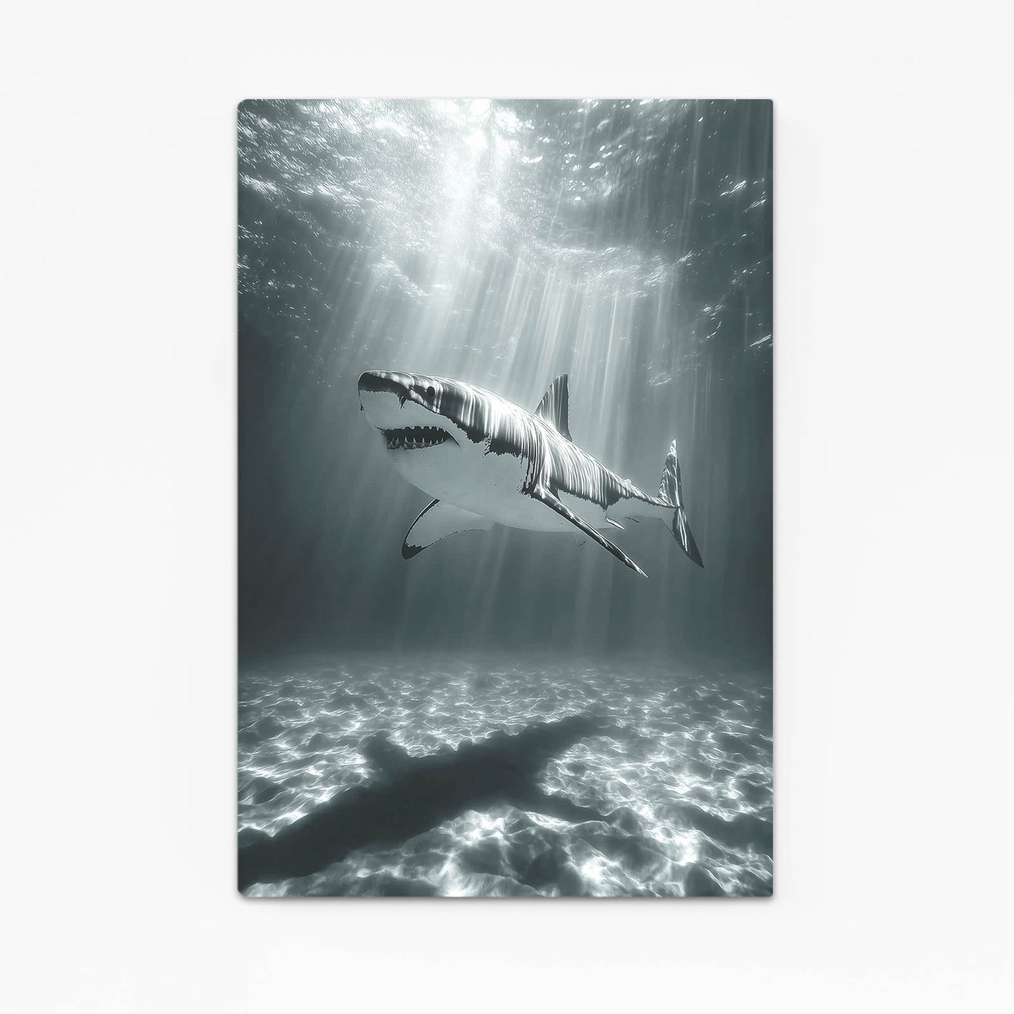 Black and White Sunrays Shark Prints – black and white sunrays shark canvas print