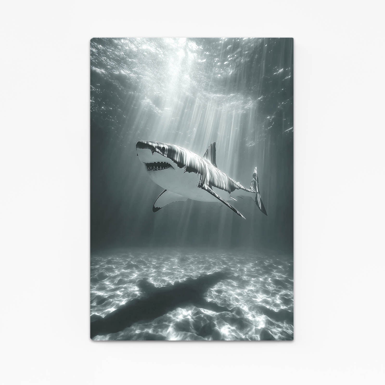 Black and White Sunrays Shark Prints – black and white sunrays shark canvas print