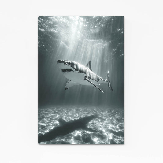 Black and White Sunrays Shark Prints – black and white sunrays shark canvas print